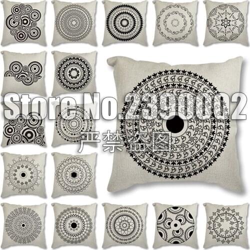 Geometric Paintings Queen Cushion Covers European Retro Vintage Bedroom Home Decorative Cushion Cover Pillow Case Linen Case