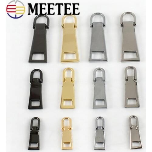 Meetee 10pcs Detachable Metal Zipper Pullers for 3# 5# 8# Zipper Sliders Head Zip Repair Kits Zipper Pulls Tab DIY Sewing Craft