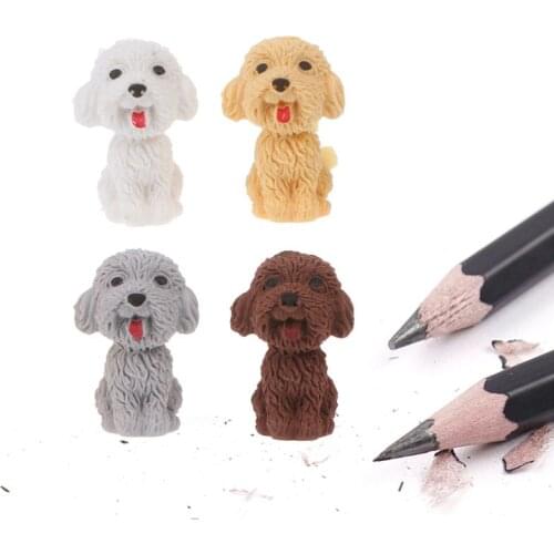 Mini 3D Cute Cartoon Dog Rubber Pencil Eraser School Student Korean Stationery Correction Supplies For Kids Gifts 203B