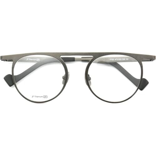 Men Vintage Round pure Titanium glasses frames for men round light metal Eyeglasses frames fashion Full Rim Rx eyelass Frames