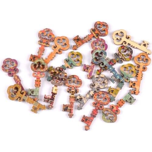 25pcs Mix Painting wooden Ornaments home decoration for DIY Scrapbooking wood Crafts handicraft Embellishment 16x40mm m1971