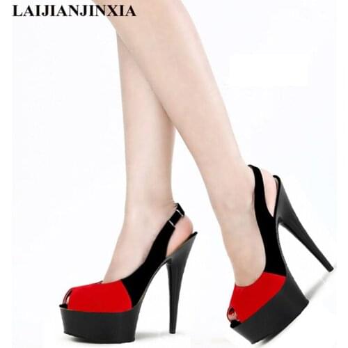 New 15cm High Heels Night Club Wedding Party Women Pole Dance Shoes Platform Sandals Dancing Shoes
