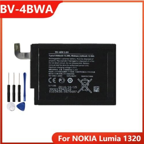 Original BV-4BWA Phone Battery For NOKIA Lumia 1320 BV-4BWA Replacement Rechargable Batteries 3500mAh