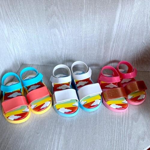 Mel Flex 2021 Rainbow Print Cloud Childrens Sandals Fruit Baby Girl Shoes for Kids Girls Pink Sandals