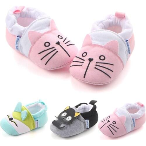 1pair Baby Boys Girls Soft Cotton Shine Design Shoes Anti-Slip Moccasins Toddler Cartoon First Walkers