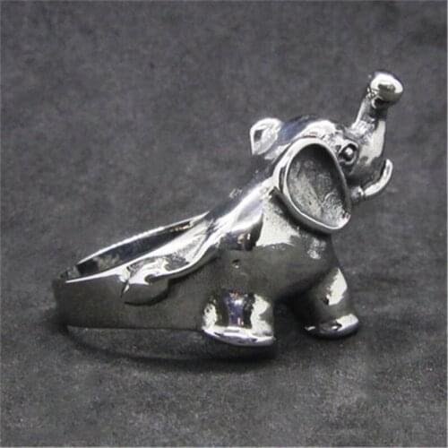 1pc Newest DesignPolish Elephant Ring 316L Stainless Steel Jewelry Hot Selling Animal Elephant Ring