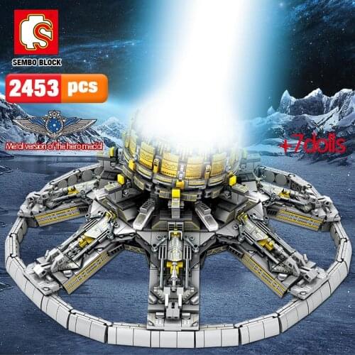 SEMBO 2453Pcs City Electric Series Building Blocks Military Wandering Earth Planetary Engine Bricks Toys for Children