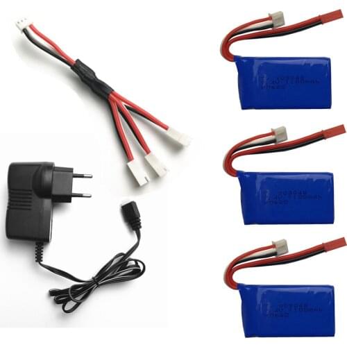 3pcs 7.4V Wltoys A949 A959 A969 A979 K929 LiPo Battery 1100mah Lipo Battery 7.4V For Wltoys a959 RC Helicopter Airplane Car Boat