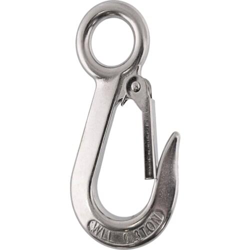 304 Stainless Steel American Type Marine Trigger Round Swivel Eye Lifting Snap Tone Hook 300KG/ 0.3T Working Load Limit