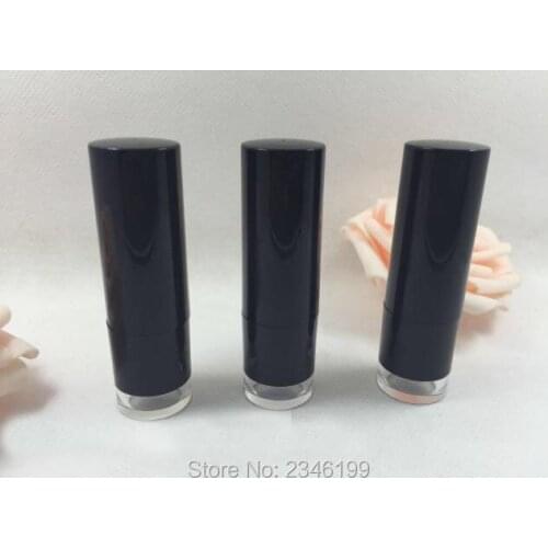 50pcs/lot Empty Cosmetic Packaging Container, DIY Empty Lipstick Subpackage, Black High Grade Lip Balm Packing Tube