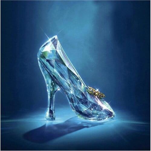 Princess Crystal Shoes Embroidery 5D Diy Diamond Painting Full Square Round Rhinestone Cross Stitch New Year Decoration