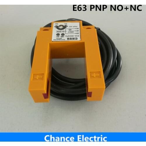 Free shipping U shaped rectification infrared photo sensor 12v 30mm width distance photoelectric switch PNP (E63-3E03PC)