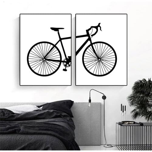 Black And White Bike Wall Art Canvas Poster Modular Bicycle Print Paintings Scandinavian Posters Nordic Wall Pictures Home Decor