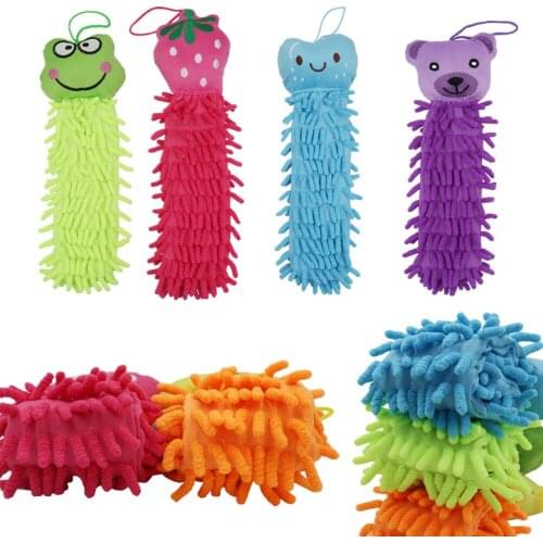 Baby Nursery Hand Towels Baby Soft Plush Infant baby Cartoon Animal Wipe Hanging Bathing Towel For Children Bathroom