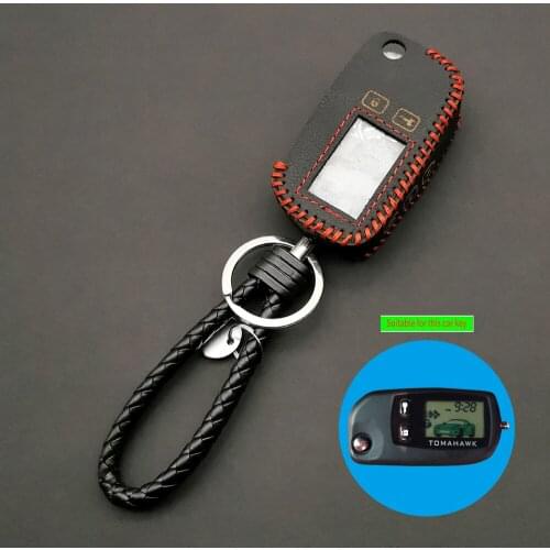 Carrying 100% Leather Key Case for Tomahawk TW9010 TW9020 TW9030 Uncut Blade Fob Cover TW 9010 Folding Car Flip Remote