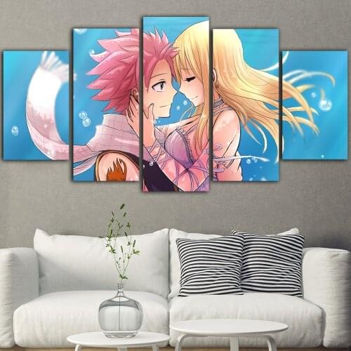 Home Decor Canvas Fairy Tail Printed Poster Painting Modern Japanese Cartoon Figure Wall Art Pictures Living Room Modular Frame