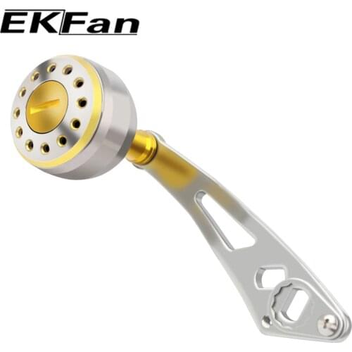 EKFan Aluminum Alloy 2000 Series Knobs Fishing Reel Handle For DAI# Baitcasting Fishing Reel parts Left Right Hand exchange