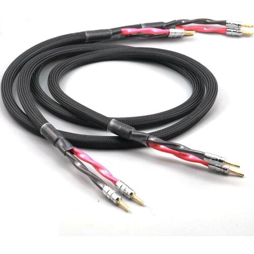 Pair HIFI Speaker Cable LS-180 5N OCC silver plated High Performance Speaker Wire With CMC Gold-plated Banana Jack