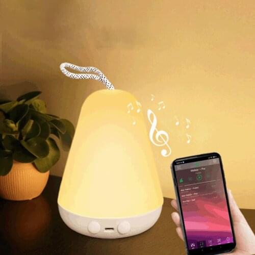 Colorful bluetooth smart night light creative LED portable lamp multifunctional USB ambient lamp bedroom bedside emergency light