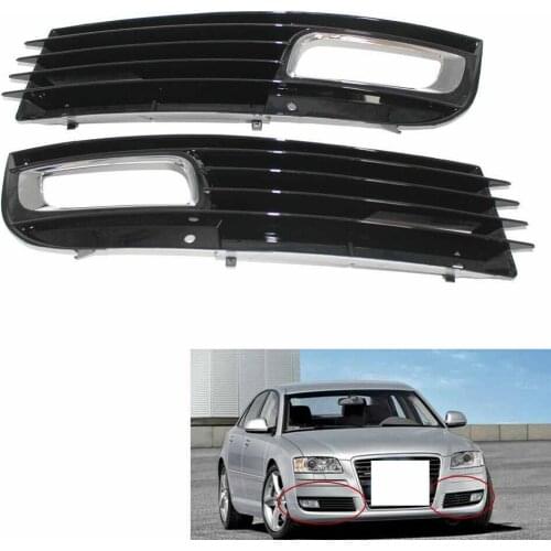 Left Right Side Car Lower Bumper Fog Light Lamp Grill Pair Grille for Audi A8 D3 2008-2010 4E0807681AN, 4E0807682AN
