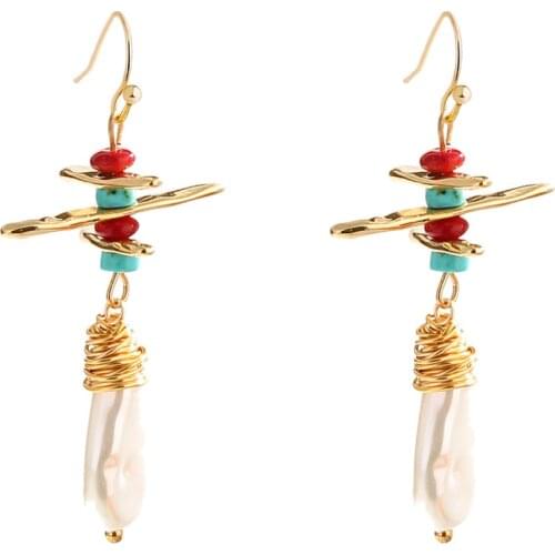 Fashion Women Long Temperament Pearl Tassel Butterfly Handmade Flower Earrings