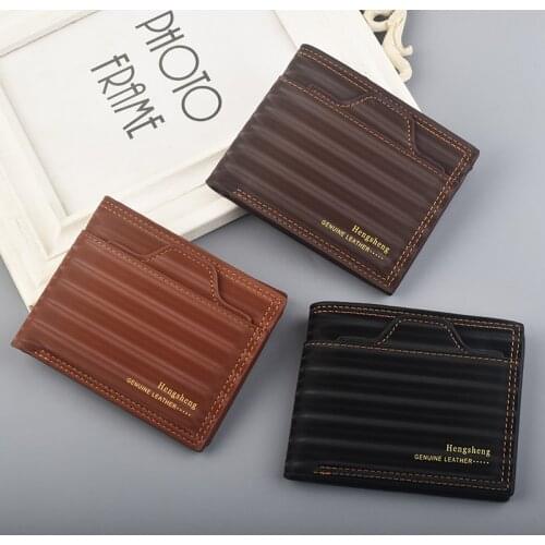 Soft Leather Mens Wallet Short Coin Bag With Zipper Card Holder Small Money Clip Slim Purse Laser Reflective Money Wallet