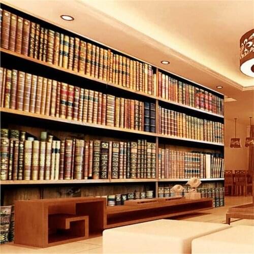 Beibehang custom photo mural 3d room wallpaper non-woven wall sticker Vintage book Shelf painting room quarto sala de estar 3d
