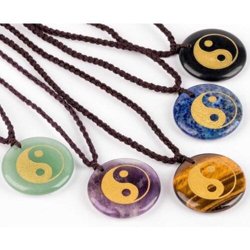 Natural crystal religious belief fine jewelry Taoist Taiji yin yang fish pattern pendant Bagua fish pattern reiki ornament