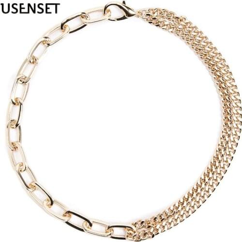 USENSET Link Chain Choker Necklace For Women 304 stainless steel Charm Necklaces Collares Punk Jewelry Gift 2020