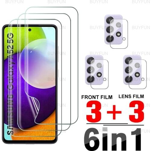 For Samsung A52 6.5inch Front Hydrogel Soft Film 6in1 for samsung galaxy galaxi a32 a72 a42 a22 5g a12 camera screen protector