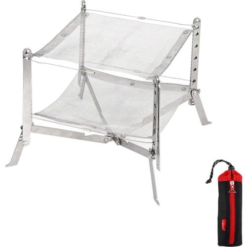 Portable Fire Frame Stainless Steel Fire Frame Camp Cook Stove Burner Adjustable Fire Net Outdoor Camping Equipment