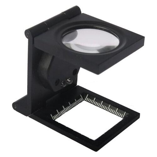 Portable Foldable High-definition Cloth Inspection Magnifying Glass with LED Light Desktop Glass Magnifying Glass