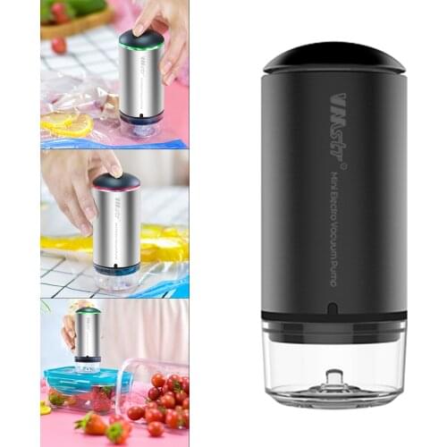 Portable Rechargeable Vacuum Sealer with Sous Vide Bags Food Preservation Packaging Traveling Home Storage