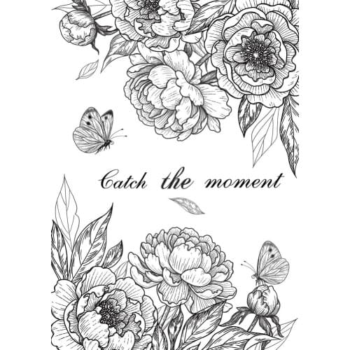 DABOXIBO Peony Butterfly Clear Stamps Mold For DIY Scrapbooking Cards Making Decorate Crafts 2021 NEW Arrival