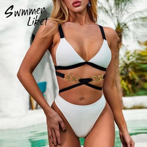 Swmmer Liket Black Two-piece Swimwear