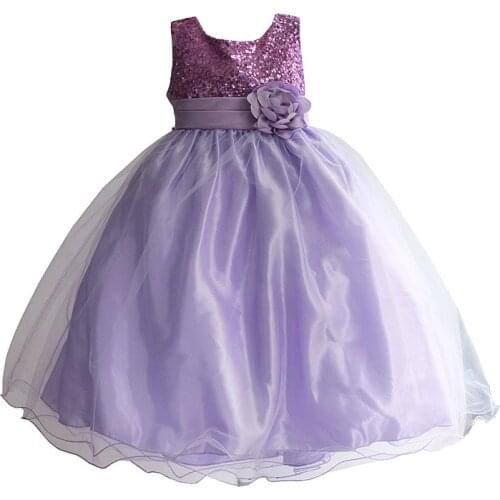 4-10T Girls Party Dress Colorful Sequined Kids Children Clothes Princess tutu long Wedding Costume for kids robe fille enfant