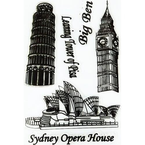 YLCS114 Landmark Building Silicone Clear Stamps For Scrapbooking DIY Album Card Making Decoration Embossing Rubber Stamp 11x16cm