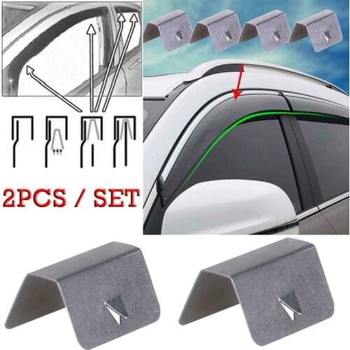 2 PCS For Wind / Rain Deflector Car Channel Metal Retaining Clips For Heko G3 Clip