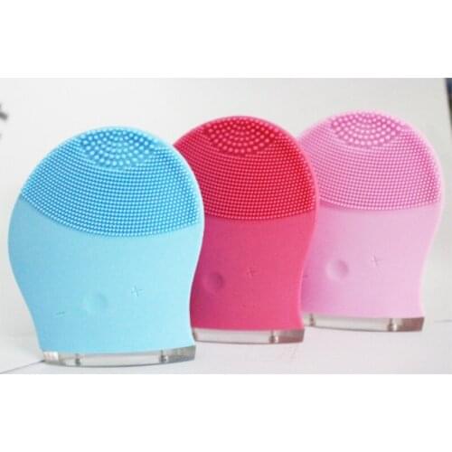 Electric Face Cleanser Silicone Cleansing Brush Ionic Massager Vibrator Pore Clean Facial Spa Massage Skin Care 20pcs