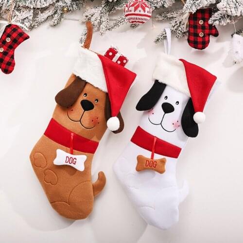 2022 New Year Christmas Stockings Washable Portable Kids Gift Bag Candy Holder Christmas Stocking Party Festival Home Decoration