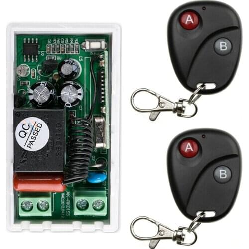 220 v 1 ch RF wireless remote control switch 1 receiver+2 transmitter classic 2 button More convenient