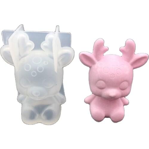 3D Crystal Epoxy pray Christmas sika deer mold scented gypsum spread incense mould set table decoration mould m216