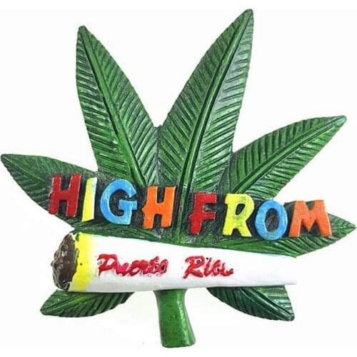 Hand-painted Puerto Rico Leaves 3D Fridge Magnets Travel Souvenirs Refrigerator Magnetic Sticker Home Decor