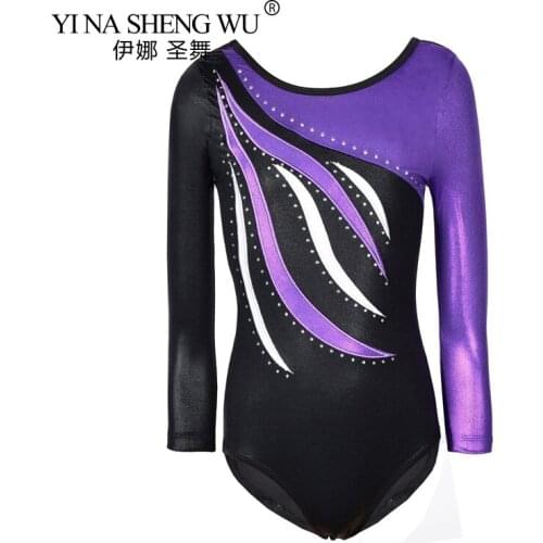 New Style Girls Ballet Leotard Toddler Striped Long Sleeves Gymnastics Leotards Professional Ballerina Ballet Dancing Costumes
