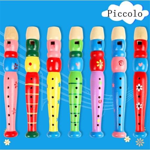Baby Educational Toys Wooden Toys Wooden Piccolo Music Toy Gift For Children Kids Musical Instrument Education Toy