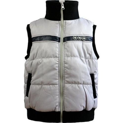 Children Boys Cotton Vests Casual Solid Coats Thick Zipper Waistcoats Boys Jacket Outerwear Cotton Vest 5 6Y 4C0755