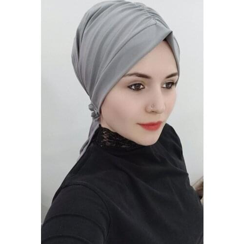 Womens Buckle Shawl Bathing Cap Gray