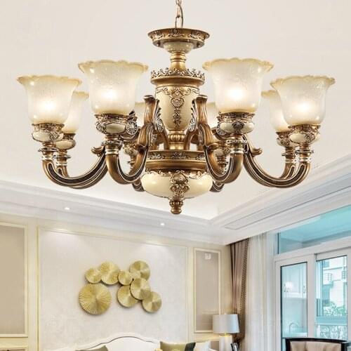 European Chandelier Modern led To Living Room Lighting Fixtures Luxury Chandeliers Dining Room Hanging Lamps Resin Glass Lamps