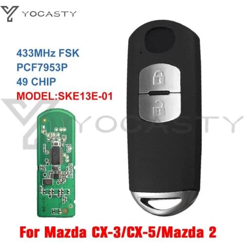 TOCASTY SKE13E-01 For Mazda CX-3 CX-5 2 3 Hatch 6 Wagon 2012 2014 2015 PCF7953P ID49 Chip Keyless Smart Car Remote Key 433MHz