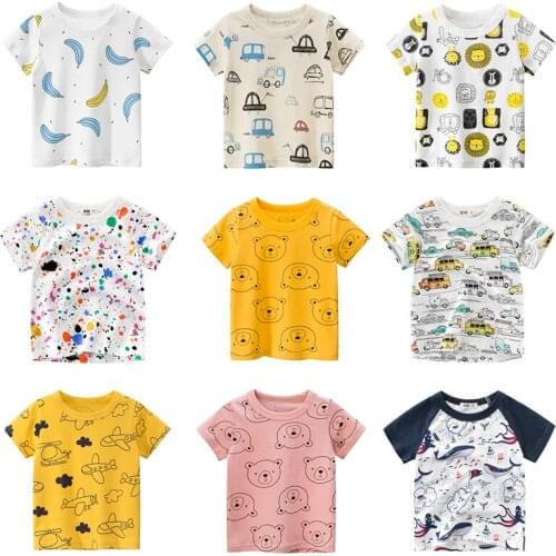 Boys & Girls Cartoon T-shirts Kids Car Print T Shirt For Boys Children Summer Short Sleeve T-shirt Cotton Tops Clothing